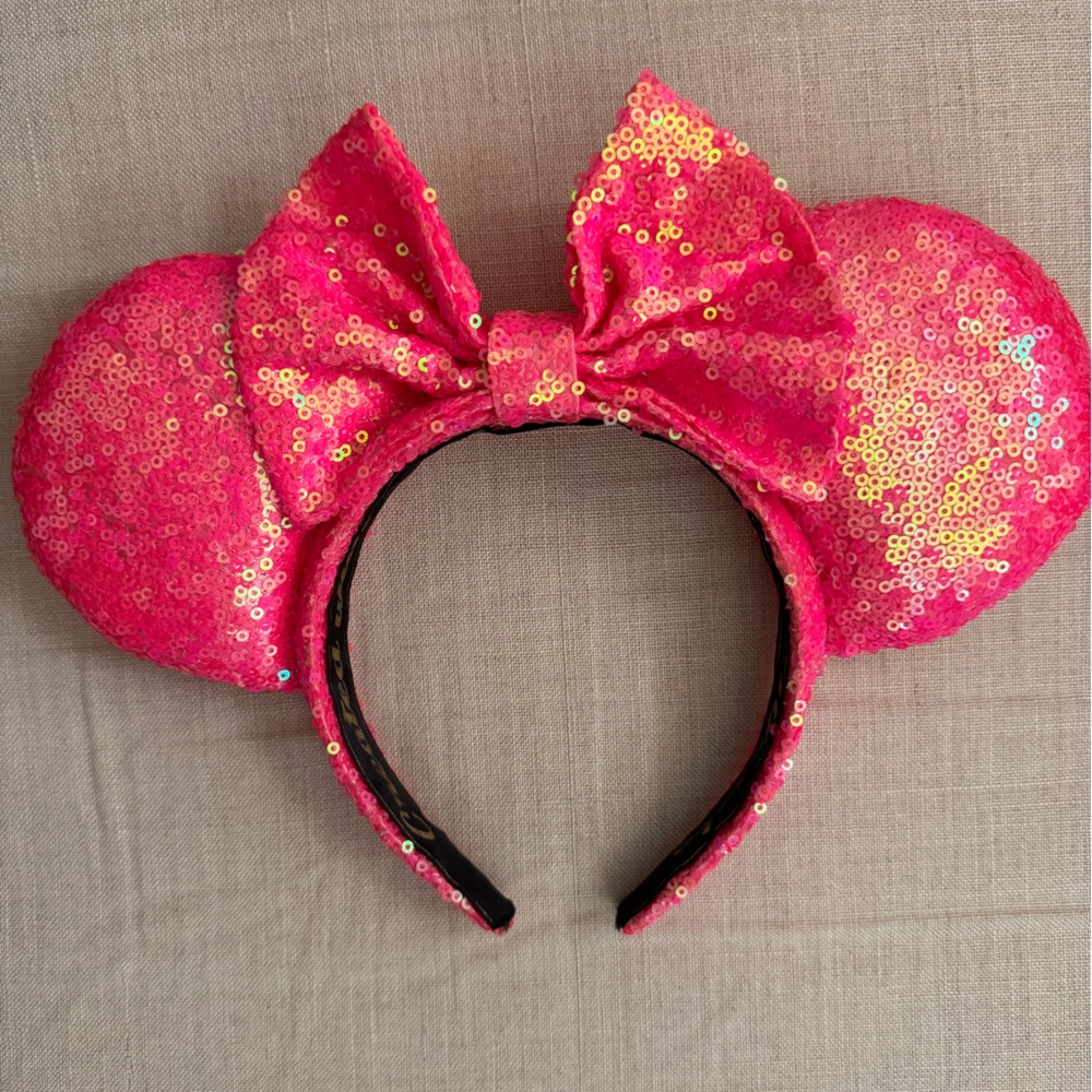 Sparkling Pink Sequin Mouse Ears Headband